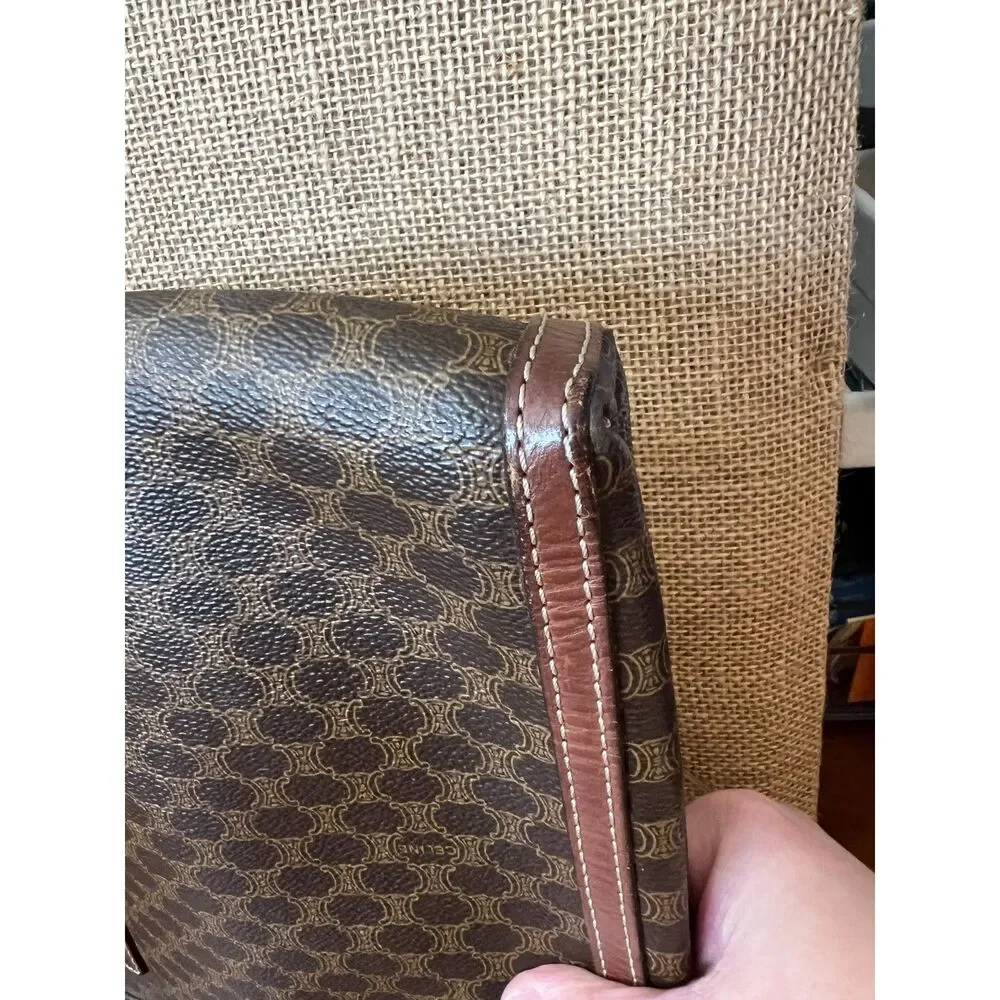 CELINE Vintage Triomphe Macadam Portfolio Document Bag